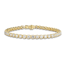 A. Link Diamond Bracelet 4 ct tw Round 18K Yellow Gold 7&quot;