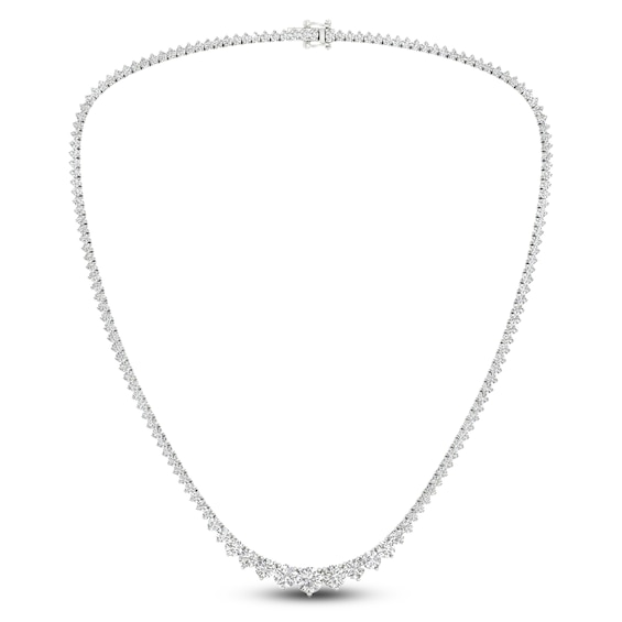 Jared Signature Lab-Grown Diamond Riviera Tennis Necklace 15 ct tw Round 14K White Gold 17"