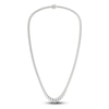 Thumbnail Image 3 of Lab-Grown Diamond Riviera Tennis Necklace 15 ct tw Round 14K White Gold 17"