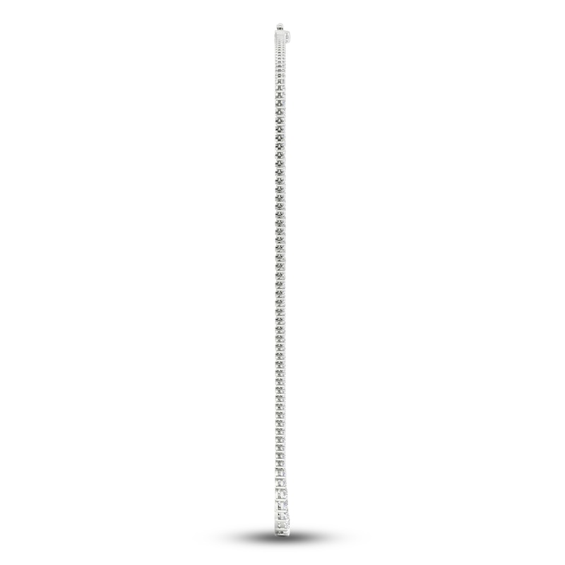 Main Image 4 of Lab-Grown Diamond Riviera Tennis Necklace 15 ct tw Round 14K White Gold 17"