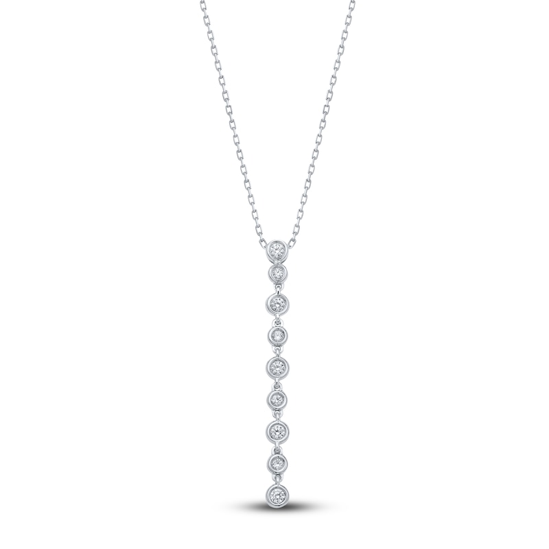 Diamond Bezel Drop Necklace 1/4 ct tw 14K White Gold | Jared