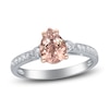 Thumbnail Image 0 of Natural Pear-Shaped Morganite & Diamond Engagement Ring 3/8 ct tw 14K White Gold