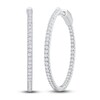 Thumbnail Image 2 of Diamond Hoop Earrings 1 ct tw 10K White Gold