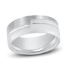 Thumbnail Image 1 of Men's Brushed & Matte Wedding Band 14K White Gold 8mm