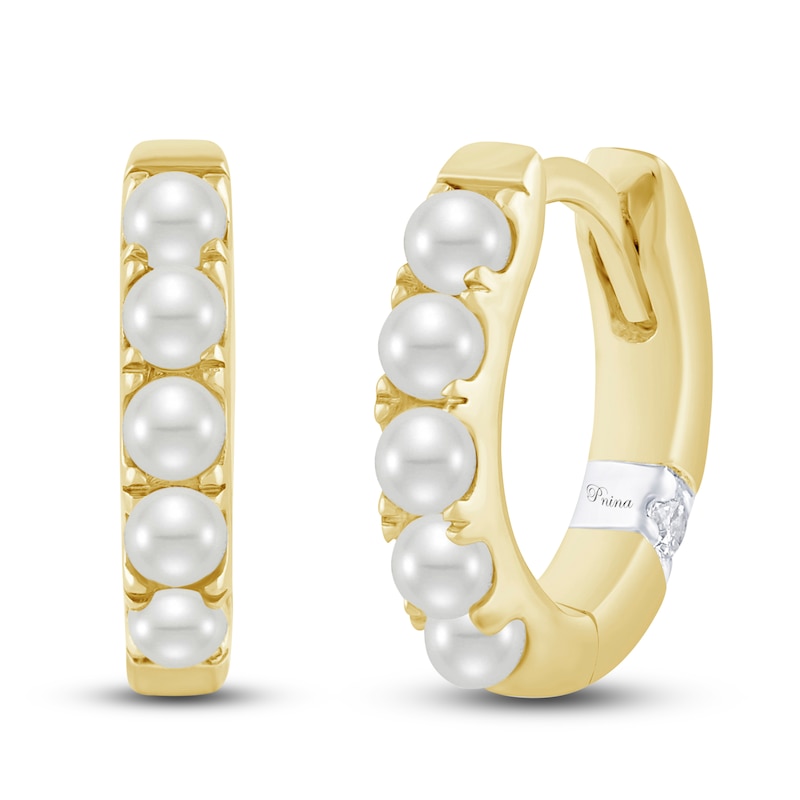 Main Image 2 of Pnina Tornai Freshwater Cultured Pearl Hoop Earrings 14K Yellow Gold