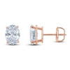 Thumbnail Image 1 of Oval-Cut Lab-Grown Diamond Solitaire Stud Earrings 3/4 ct tw 14K Rose Gold (F/SI2)