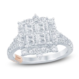 Pnina Tornai Diamond Princess-Cut Quad Engagement Ring 2-1/3 ct tw 14K White Gold