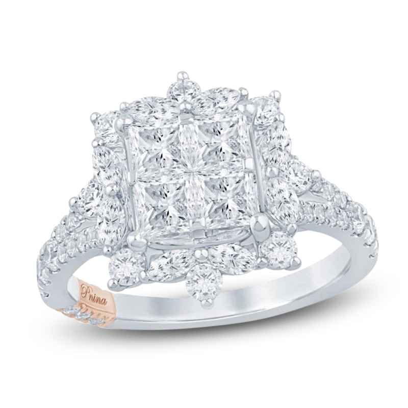 Main Image 1 of Pnina Tornai Diamond Princess-Cut Quad Engagement Ring 2-1/3 ct tw 14K White Gold
