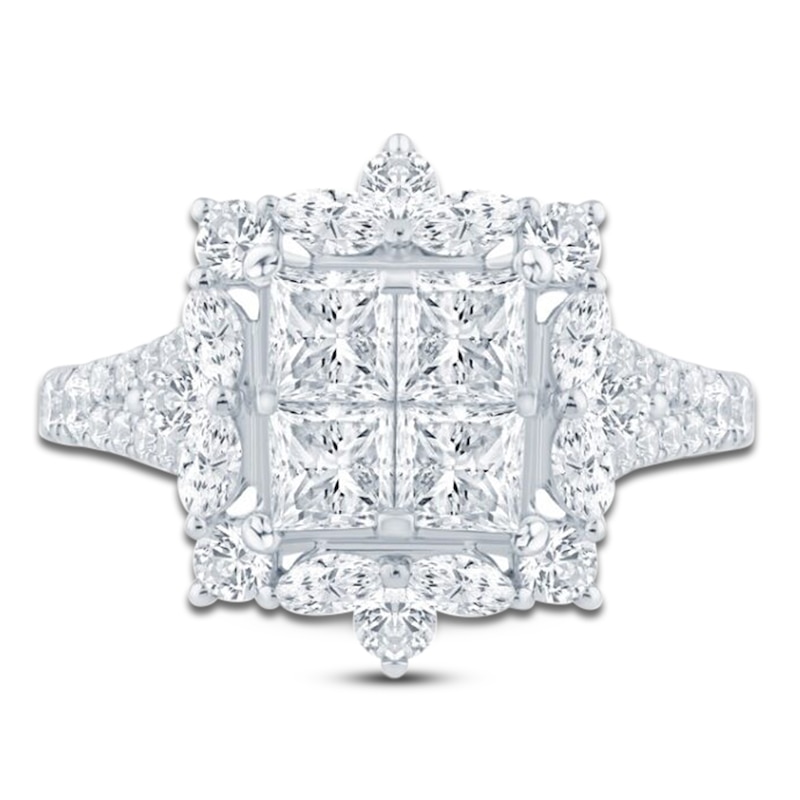 Main Image 3 of Pnina Tornai Diamond Princess-Cut Quad Engagement Ring 2-1/3 ct tw 14K White Gold