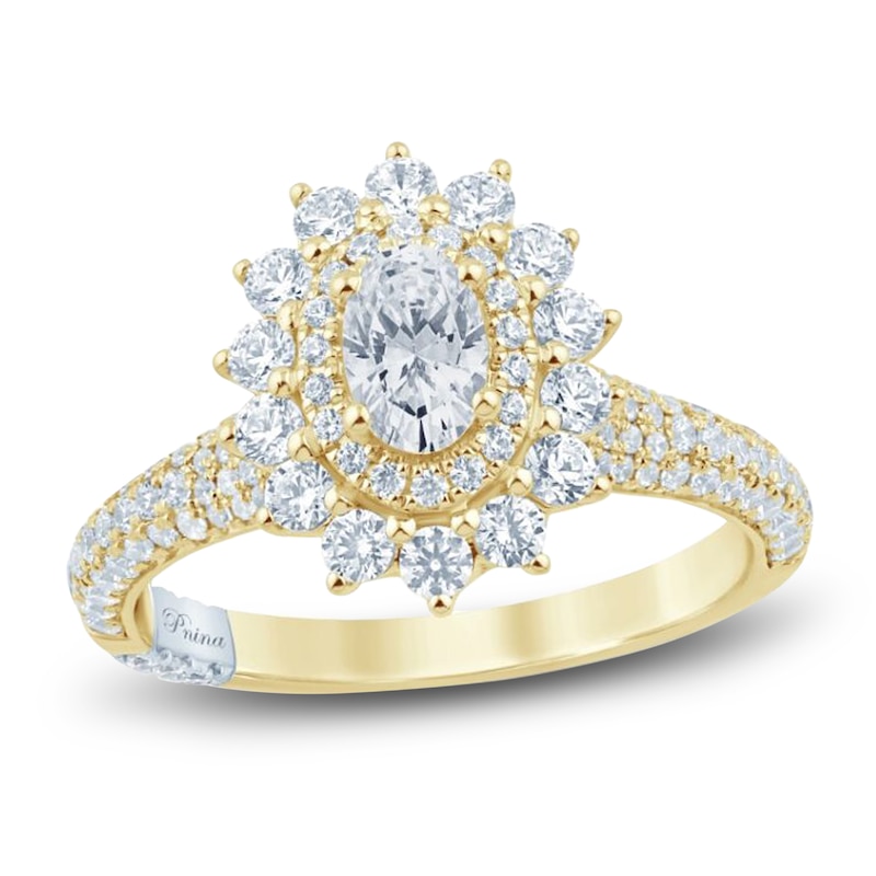 Main Image 1 of Pnina Tornai Oval-Cut Diamond Starburst Halo Engagement Ring 1-1/2 ct tw 14K Yellow Gold