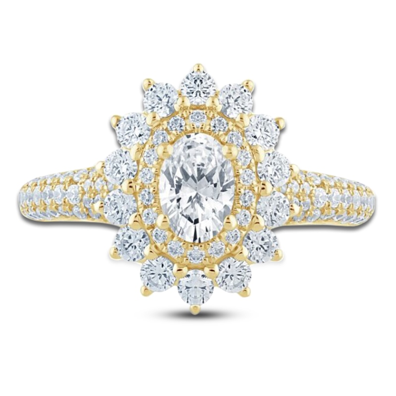 Main Image 3 of Pnina Tornai Oval-Cut Diamond Starburst Halo Engagement Ring 1-1/2 ct tw 14K Yellow Gold