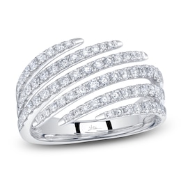 Shy Creation Diamond Multi-Row Bypass Wrap Ring 7/8 ct tw 14K White Gold SC55027073