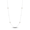 Thumbnail Image 1 of Yoko London Akoya Cultured Pearl & Diamond Station Necklace 1/15 ct tw 18K White Gold 18"