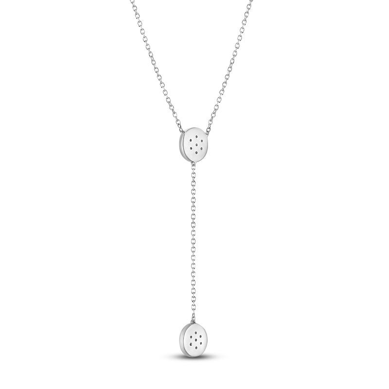 Main Image 3 of Multi-Diamond Y-Drop Necklace 1/5 ct tw Sterling Silver 18"