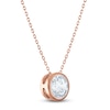 Thumbnail Image 2 of Certified Round-Cut Diamond Bezel-Set Solitaire Necklace 2 ct tw 14K Rose Gold 18" (I1/I)