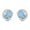 Thumbnail Image 1 of Natural Swiss Blue Topaz & Diamond Stud Earrings 1/10 ct tw 10K White Gold