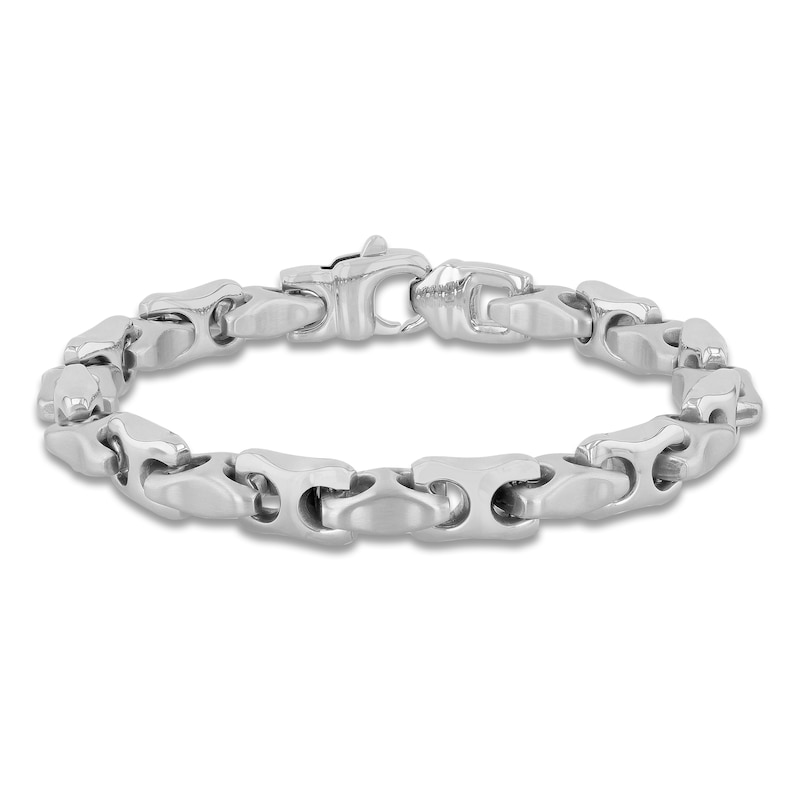 Main Image 1 of Men's Puffed Mariner Chain Bracelet Stainless Steel 9"