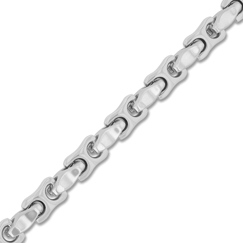 Main Image 2 of Men's Puffed Mariner Chain Bracelet Stainless Steel 9"