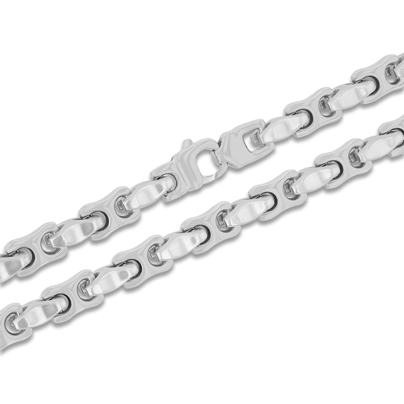 Main Image 2 of Men's Puffed Mariner Chain Necklace Stainless Steel 24"