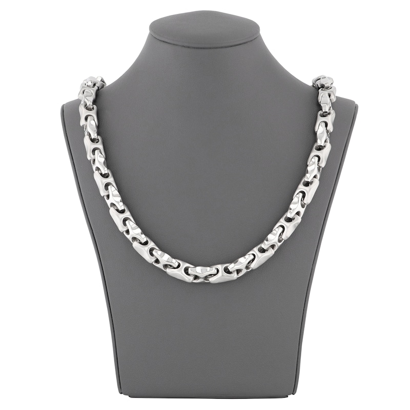 Main Image 5 of Men's Puffed Mariner Chain Necklace Stainless Steel 24"