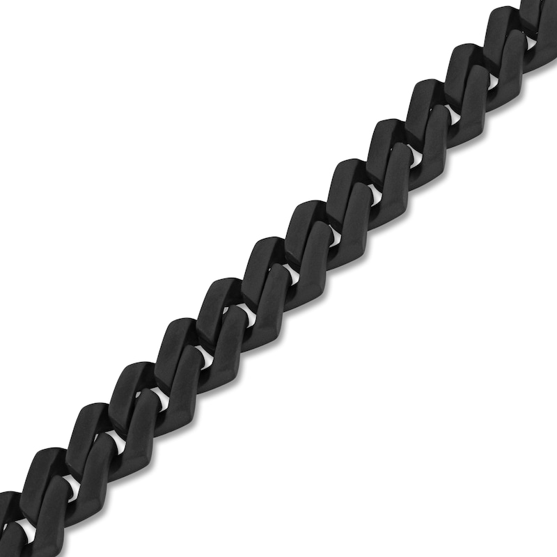 Main Image 2 of Diamond Clasp Link Bracelet 1/2 ct tw Stainless Steel & Black Ion Plating 8.5"