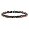 Thumbnail Image 1 of Men's Satin-Finish Link Bracelet Brown & Black Ion-Plated Stainless Steel 9"