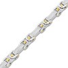 Thumbnail Image 2 of Men's Diamond Byzantine Chain Bracelet 1/4 ct tw Stainless Steel & Yellow Ion Plating 8.5"