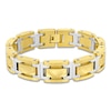 Thumbnail Image 1 of Men's Hammered Link Bracelet Stainless Steel & Yellow Ion Plating 8.5"