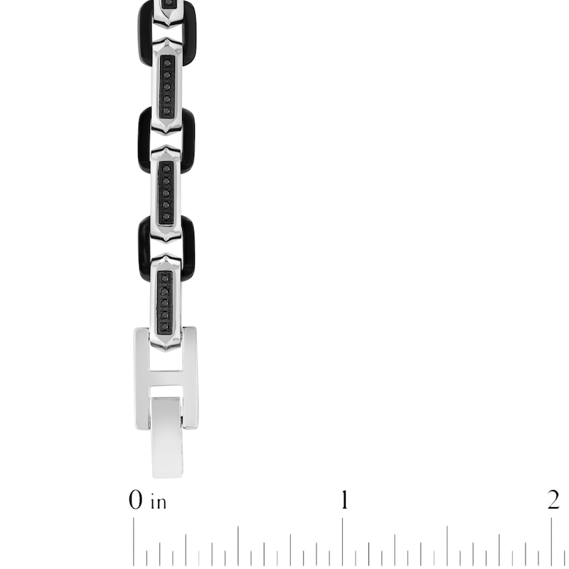 Main Image 4 of Men's Black Diamond Link Bracelet 1/3 ct tw Stainless Steel & Black Ion Plating 8.5"