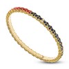 Thumbnail Image 2 of ZYDO Diamond & Natural Multi-Gemstone Stretch Bracelet 1/8 ct tw 18K Yellow Gold 6.5"