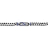 Thumbnail Image 3 of Men's Blue Lab-Created Sapphire Curb Chain Bracelet Sterling Silver 8.5"