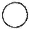 Thumbnail Image 2 of Men's Natural Black Agate Bead & Box Chain Layered Bracelet Black Ion-Plated Stainless Steel 8.5"
