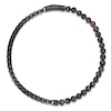 Thumbnail Image 2 of Men's Natural Tiger's Eye Quartz Bead & Box Chain Layered Bracelet Black Ion-Plated Stainless Steel 8.5"