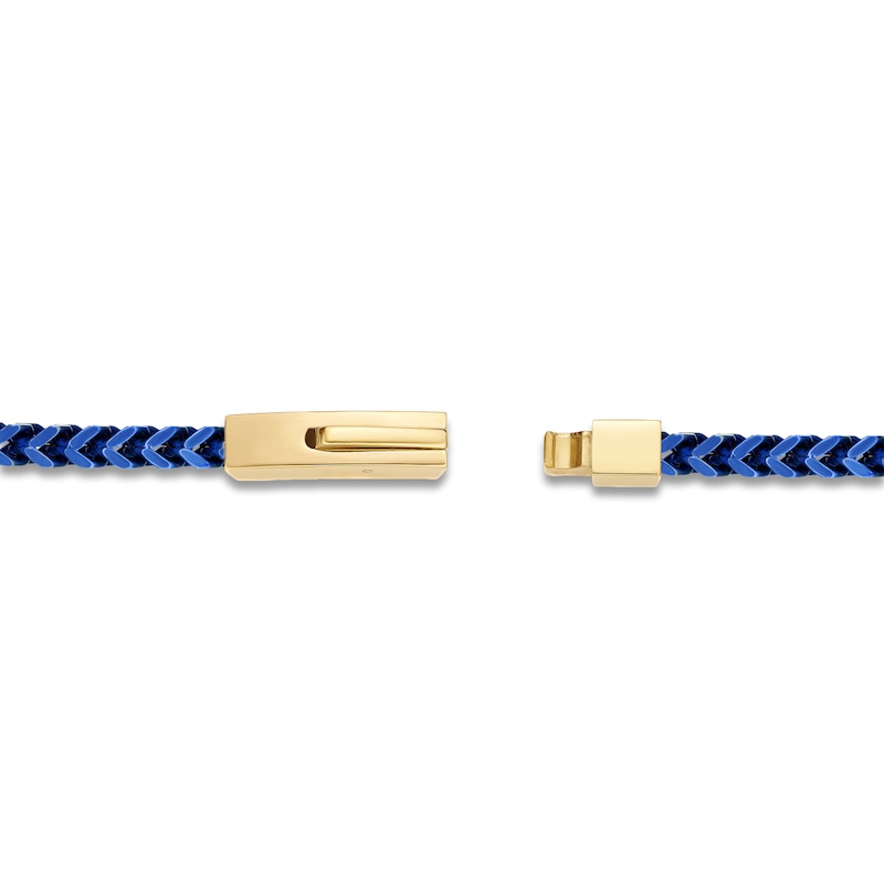 Main Image 2 of Men's Foxtail Chain Bracelet Blue & Yellow Ion-Plated Stainless Steel 8.5"