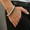 Thumbnail Image 6 of Men's Natural Howlite Bead & Box Chain Layered Bracelet Black Ion-Plated Stainless Steel 8.5"