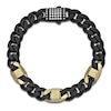 Thumbnail Image 2 of Men's White Lab-Created Sapphire Cuban Chain Bracelet Black & Yellow Ion-Plated Stainless Steel 8.5"