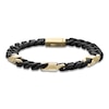 Thumbnail Image 1 of Men's Cuban Chain Bracelet 8mm Black & Yellow Ion-Plated Stainless Steel 8.5"
