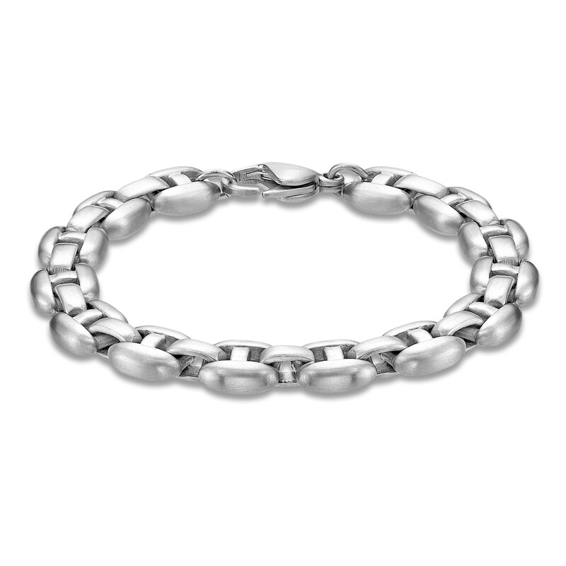Main Image 2 of Men's Matte Puff Chain Bracelet 8.5mm Stainless Steel 8.5"