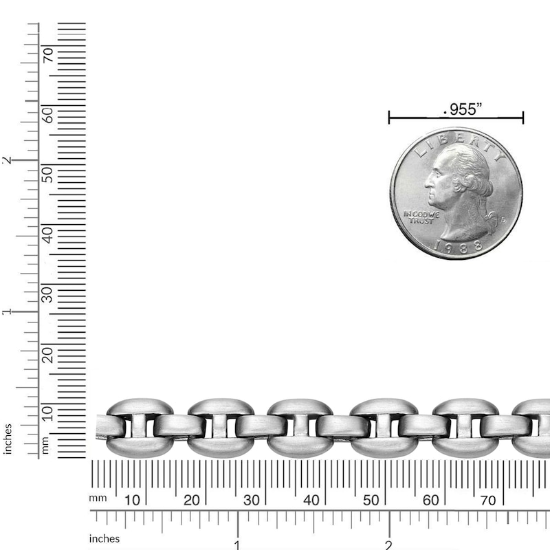 Main Image 5 of Men's Matte Puff Chain Bracelet 8.5mm Stainless Steel 8.5"