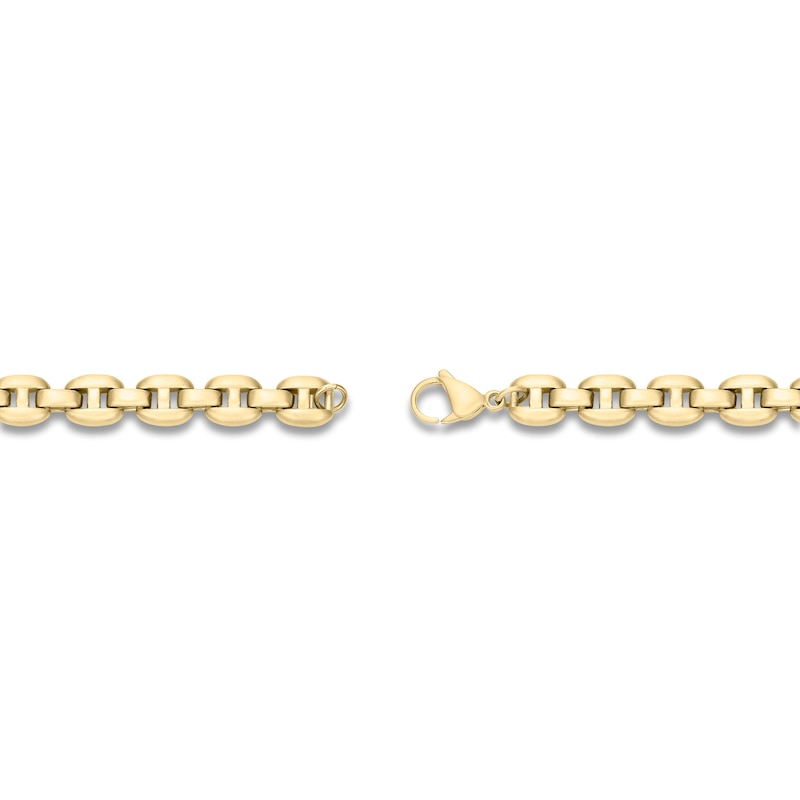 Main Image 4 of Men's Matte Puff Chain Bracelet 8.5mm Yellow Ion-Plated Stainless Steel 8.5"