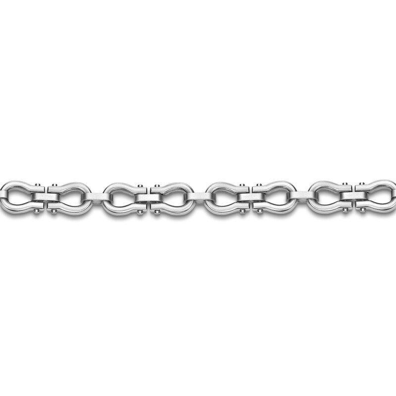Main Image 3 of Men's Stirrup Link Chain Bracelet Stainless Steel 8.5"