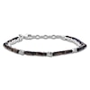 Thumbnail Image 2 of Men's Natural Tiger's Eye Quartz & Chalcedony Bead Layered Chain Bracelet Sterling Silver 8"