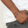 Thumbnail Image 6 of Men's Natural Tiger's Eye Quartz & Chalcedony Bead Layered Chain Bracelet Sterling Silver 8"