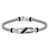 Thumbnail Image 1 of Men's Natural Black Onyx & Black Spinel Bracelet Sterling Silver 8.5"