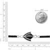Thumbnail Image 5 of Men's Natural Black Onyx & Black Spinel Arrow Leather Bracelet Sterling Silver 8.5"