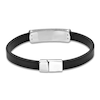 Thumbnail Image 2 of Men's Natural Black Agate Leather Bracelet Sterling Silver 8.5"