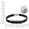 Thumbnail Image 5 of Men's Natural Black Agate Leather Bracelet Sterling Silver 8.5"