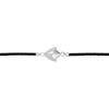 Thumbnail Image 3 of Men's Natural Mother-of-Pearl & White Lab-Created Sapphire Arrow Leather Bracelet Sterling Silver 8.5"