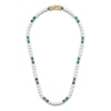 Thumbnail Image 2 of 1933 by Esquire Men's Cultured Pearl & Natural Malachite Bead Necklace 18K Yellow Gold-Plated Sterling Silver 22"