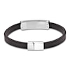 Thumbnail Image 3 of Men's Natural Tiger's Eye & Leather Bracelet Sterling Silver 8.5"